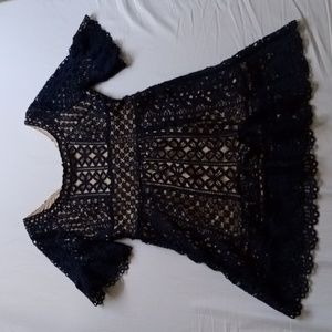 Hidden Label navy lace overlay dress